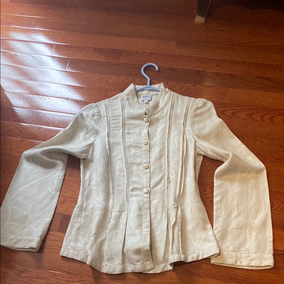 Armani Collezioni Jackets & Blazers - Armani Collezioni Cream Textured Jacket